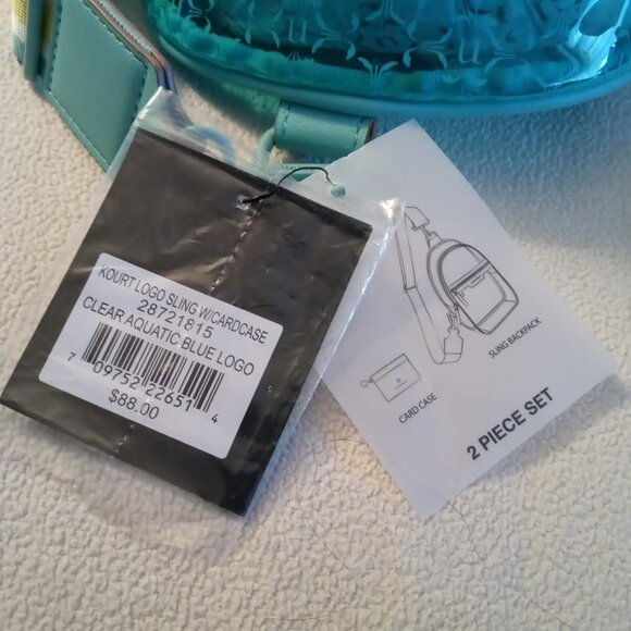 Nanette Lepore Kourt Clear/Blue/Logo Sling Backpack w/Cardcase Set main image 7